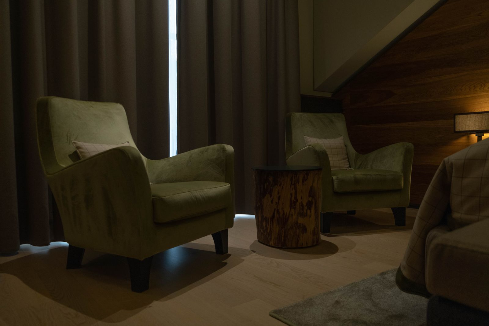 A quiet consultation room with two armchairs